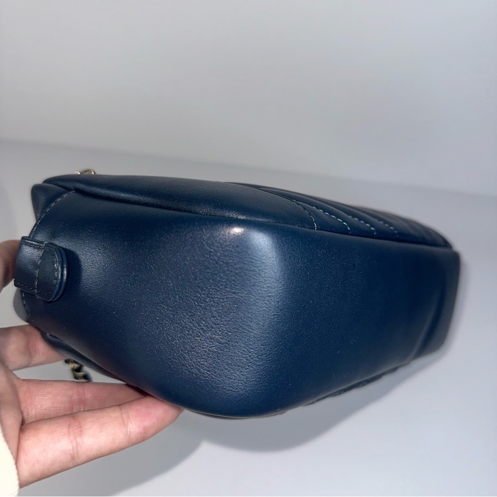 Chanel Calfskin Quilted Daily Chevron Camera Case Navy Blue - Picture 8 of 16